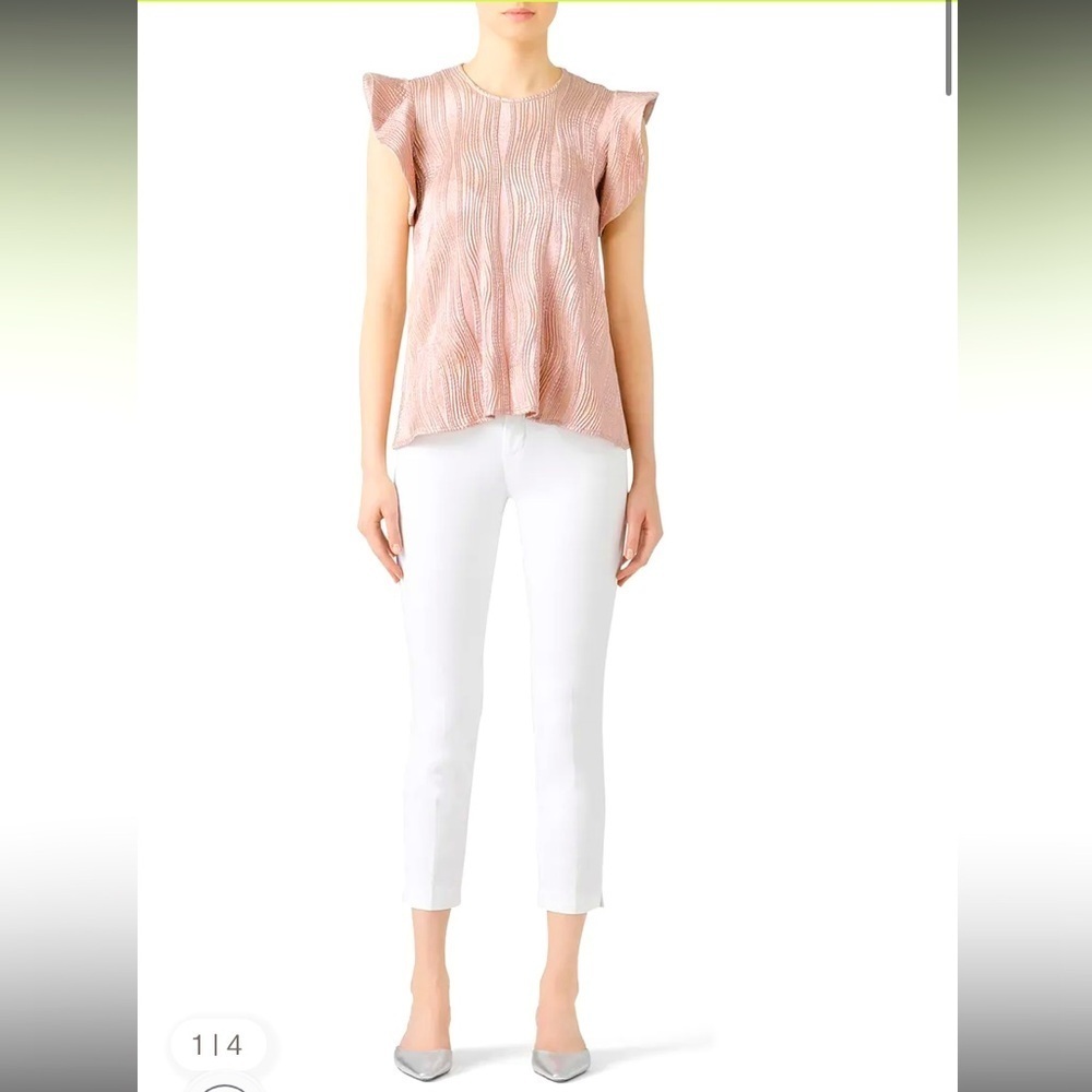 Hunter bell Rose Gold Ava Top $247 small designer fall classic formal blouse